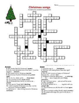 Solution to the free Christmas song crossword puzzle by MsvdEnde #39 s