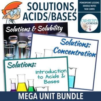 Preview of Solutions, Acids & Bases MEGA Unit Bundle