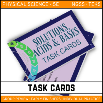 Preview of Solutions, Acids, and Bases Task Cards