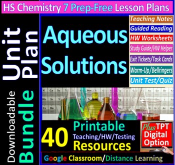 Preview of Unit Plan: Properties of Solutions 6-Lesson Bundle ~Editable~ Distance Learning
