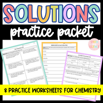 Preview of Solutions Practice Packet - Chemistry