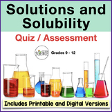 Solutions and Solubility Quiz Chemistry