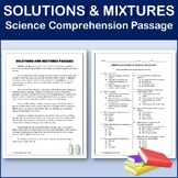Solutions and Mixtures - Science Comprehension Passage & A