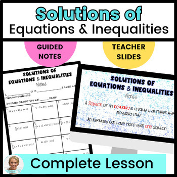 Preview of Solutions of Equations & Inequalities | Guided Notes & Teacher Slides