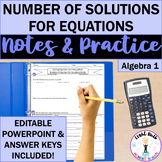 Number of Solutions for Equations Guided Notes and Worksheet