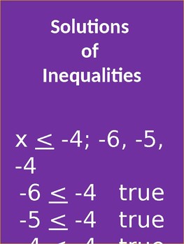 Preview of Solutions of Inequalities