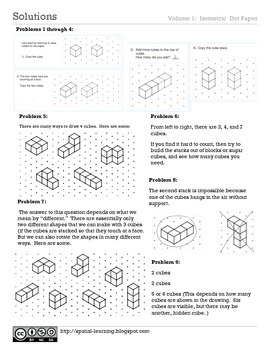 Preview of Solutions to "Fun with Cubes and Spatial Thinking" Activity Book