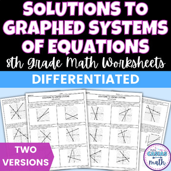 Preview of Solutions to Graphed Linear Systems of Equations Differentiated Worksheets