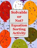 Solvable or Not? Equation Sorting Activity, RTI / 3 Tiers