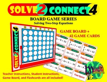 Preview of {Solve 2 Connect 4} Solving Two-Step Equations Game