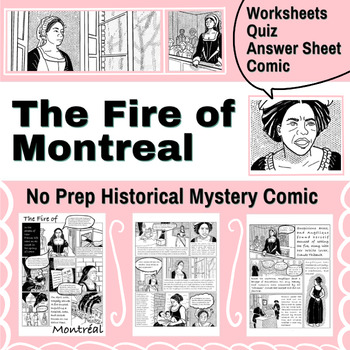 Preview of Canadian History & Culture Comic: French & ELA, Worksheets, Black History, Quiz