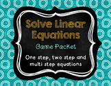 Solve Linear Equations Game Packet