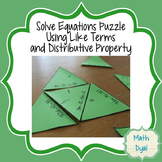 Solve Equations Puzzle Using Distributive Property and Com
