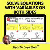 Solve Equations with Variables on Both Sides Digital Escap