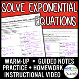 Solve Exponential Equations Lesson | Warm-Up | Guided Note