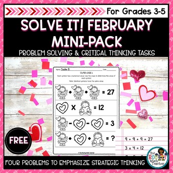 Preview of Valentine's Day Math FREE Mini-Pack | Problem Solving Activities
