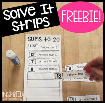 Preview of Math Puzzles Solve It Strips® Freebie!