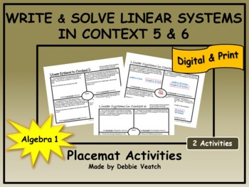 Preview of Write & Solve Systems In Context 5 & 6 (price & geometry) Algebra 1 | Digital