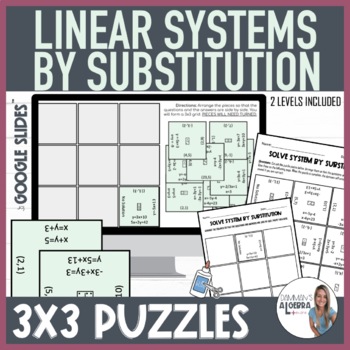 Preview of Solve Linear Systems by Substitution |  Digital and Printable 3x3 Puzzles