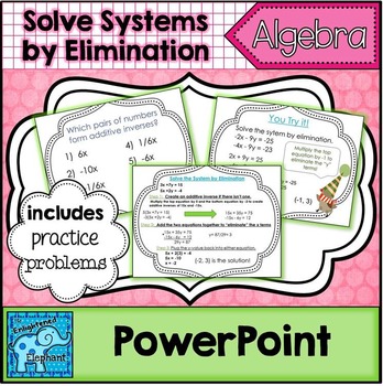 Preview of Solve Linear Systems of Equations by Elimination PowerPoint