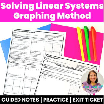 Preview of Solve Linear Systems of Equations by Graphing Guided Notes Practice Exit Ticket