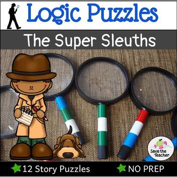 Preview of Logic Puzzles with The Super Sleuths! Distance Learning