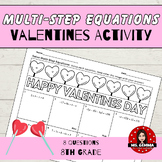 Solve Multi-Step Equations : Valentines Day Coloring Activity