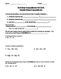Solve Multi-Step Equations and Inequalities Notes and Worksheet