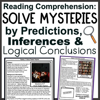 Preview of Solve Mysteries by Inferences and Predictions Reading Comprehension Passages