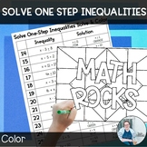 Solve One Step Inequalities Coloring Sheet TEKS 6.9b CCSS 