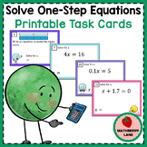 Solve One Step Linear Equations PRINTABLE Task Cards Solving
