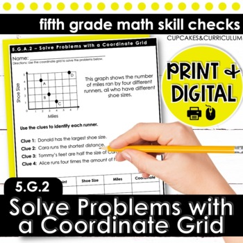Preview of Solve Problems With a Coordinate Grid Worksheets for 5th Grade Math