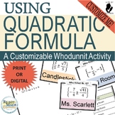 Solve Quadratics Using Quadratic Formula Mystery Activity 
