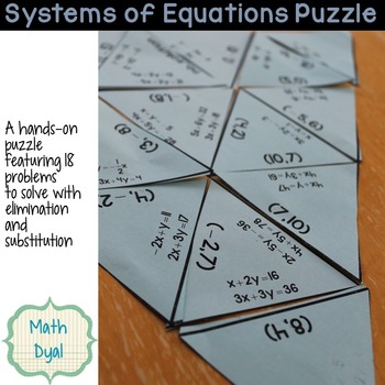 Preview of Solve Systems of Equations Puzzle