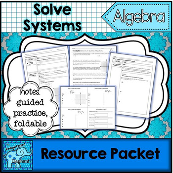 Preview of Solve Systems of Equations Resource Packet