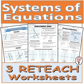 Preview of Solve Systems of Equations by Graphing - Reteach Worksheets