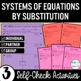 Solve Systems of Equations by Substitution Review Activity