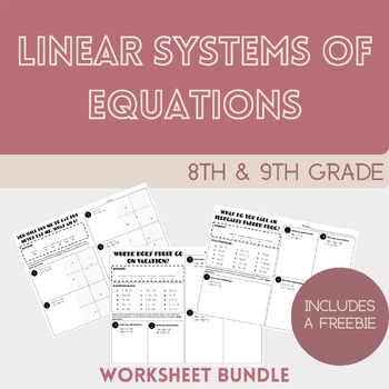 Preview of Solve Systems of Linear Equations (Bundle)
