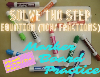 Preview of Solve Two-Step Equation (w/ Fractions) Practice /Activity (w/ HINTS and GT ?s