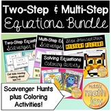 Solve Two-Step & Multi-Step Equations Activity Bundle