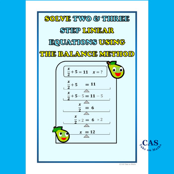 Preview of Solve Two & Three Step Linear Equations-Balance Method