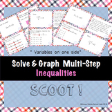 Solve and Graph Multi-Step Inequalities Task Cards (Scoot!)