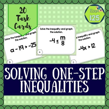 Preview of Solve and Graph One-Step Inequality Task Cards