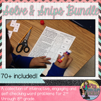 Preview of Solve and Snip® and Solve and Slide Bundle Self Checking Word Problems