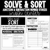 Solve and Sort (Addition and Subtraction Number Stories) M