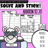 Solve and Stick: Addition to 30 | Puzzle Activity Sheets |