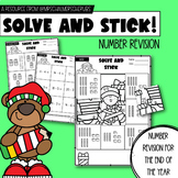 Solve and Stick: Number Revision | CHRISTMAS EDITION |