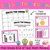 Solve and Write the Room 1st grade Math Review with Riddle Puzzle