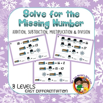 Preview of Solve for the Missing Number - 4 Operations