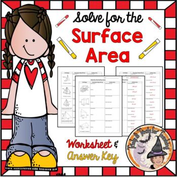 Preview of Surface Area Worksheet 3D shapes Nets Geometry 3-D Lateral Faces Bases KEY
